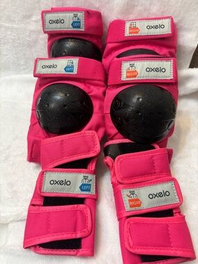 Oxelo Kids Pink Protective Knee and Elbow Pads Size Extra Small
